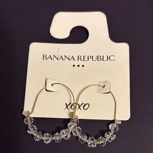 Banana Republic Gold and Clear Crystal Earrings